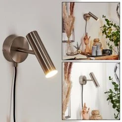 Hofstein Dalheim Wandleuchte LED Nickel-Matt, 1-flammig