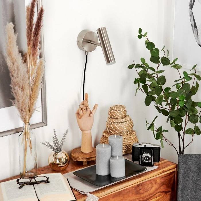 Hofstein Dalheim Wandleuchte LED Nickel-Matt, 1-flammig 2 Hofstein Dalheim Wandleuchte LED Nickel-Matt, 1-flammig - Image 2