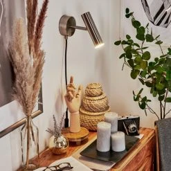 Hofstein Dalheim Wandleuchte LED Nickel-Matt, 1-flammig 22 Hofstein Dalheim Wandleuchte LED Nickel-Matt, 1-flammig -Wandleuchten Verkauf dalheim wandleuchte h3580356 10