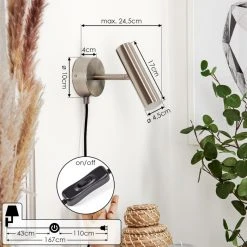 Hofstein Dalheim Wandleuchte LED Nickel-Matt, 1-flammig 15 Hofstein Dalheim Wandleuchte LED Nickel-Matt, 1-flammig -Wandleuchten Verkauf dalheim wandleuchte h3580356 3