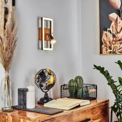 Hofstein Deadwood Wandleuchte LED Chrom, Braun, Holzoptik, 2-flammig -Wandleuchten Verkauf deadwood wandleuchte h3542606 9