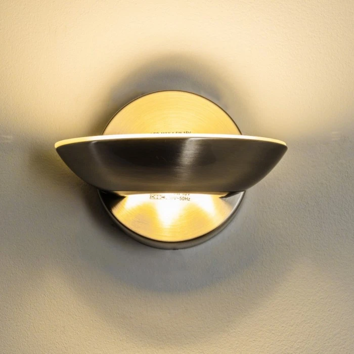 Hofstein Dominical Wandleuchte LED Nickel-Matt, 2-flammig 5 Hofstein Dominical Wandleuchte LED Nickel-Matt, 2-flammig - Image 5