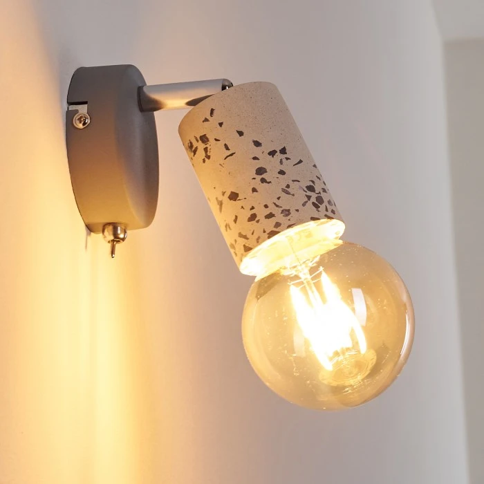 Hofstein Elkhorn Wandleuchte Chrom, Grau, Steinoptik, 1-flammig 5 Hofstein Elkhorn Wandleuchte Chrom, Grau, Steinoptik, 1-flammig - Image 5