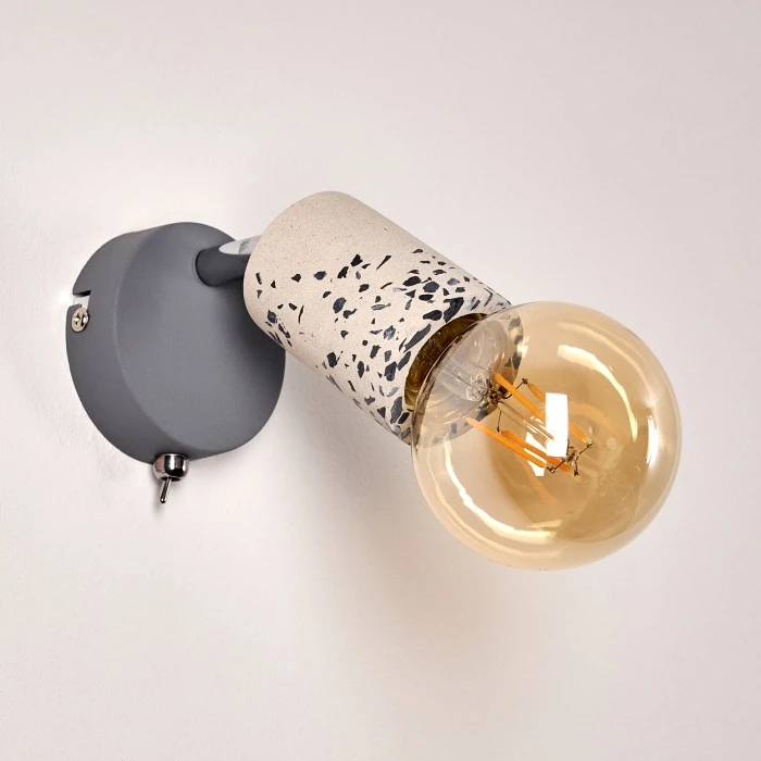 Hofstein Elkhorn Wandleuchte Chrom, Grau, Steinoptik, 1-flammig 7 Hofstein Elkhorn Wandleuchte Chrom, Grau, Steinoptik, 1-flammig - Image 7