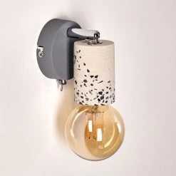 Hofstein Elkhorn Wandleuchte Chrom, Grau, Steinoptik, 1-flammig 26 Hofstein Elkhorn Wandleuchte Chrom, Grau, Steinoptik, 1-flammig -Wandleuchten Verkauf elkhorn wandleuchte h3350683 7