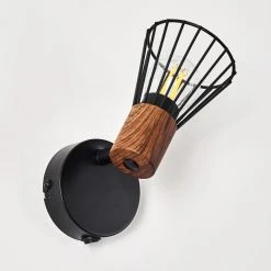 Hofstein Errested Wandleuchte Schwarz, Holz dunkel, 1-flammig -Wandleuchten Verkauf errested wandleuchte h3340943 do1 12