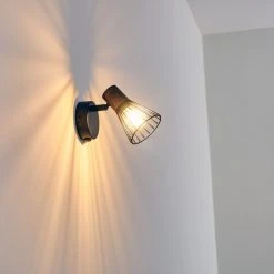 Hofstein Errested Wandleuchte Schwarz, Holz dunkel, 1-flammig -Wandleuchten Verkauf errested wandleuchte h3340943 do1 3