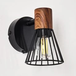 Hofstein Errested Wandleuchte Schwarz, Holz dunkel, 1-flammig -Wandleuchten Verkauf errested wandleuchte h3340943 do1 4