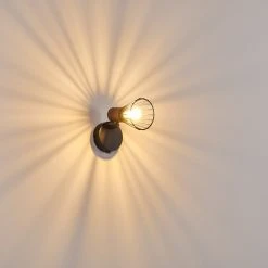 Hofstein Errested Wandleuchte Schwarz, Holz dunkel, 1-flammig -Wandleuchten Verkauf errested wandleuchte h3340943 do1 5