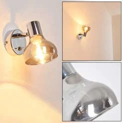 Hofstein Esberg Wandleuchte Chrom, 1-flammig