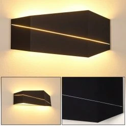 Hofstein Fanas Wandleuchte LED Schwarz, 1-flammig