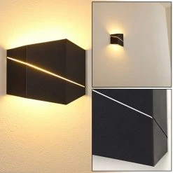 Hofstein Fanas Wandleuchte LED Schwarz, 1-flammig