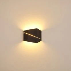 Hofstein Fanas Wandleuchte LED Schwarz, 1-flammig -Wandleuchten Verkauf fanas wandleuchte h3296400 do1 12