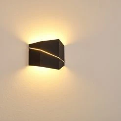 Hofstein Fanas Wandleuchte LED Schwarz, 1-flammig -Wandleuchten Verkauf fanas wandleuchte h3296400 do1 14