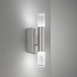 Honsel Leuchten Fischer & Honsel Nyra Wandleuchte LED Nickel-Matt, 2-flammig