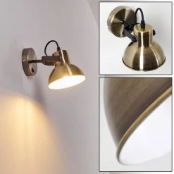 Hofstein Fresno Wandleuchte Schwarz-Gold, 1-flammig