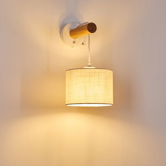 Hofstein Geelong Wandleuchte Weiß, Holz hell, 1-flammig 12 Hofstein Geelong Wandleuchte Weiß, Holz hell, 1-flammig - Image 12