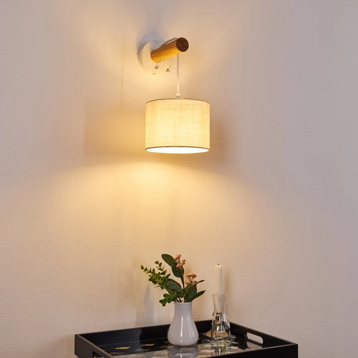 Hofstein Geelong Wandleuchte Weiß, Holz hell, 1-flammig 15 Hofstein Geelong Wandleuchte Weiß, Holz hell, 1-flammig - Image 15