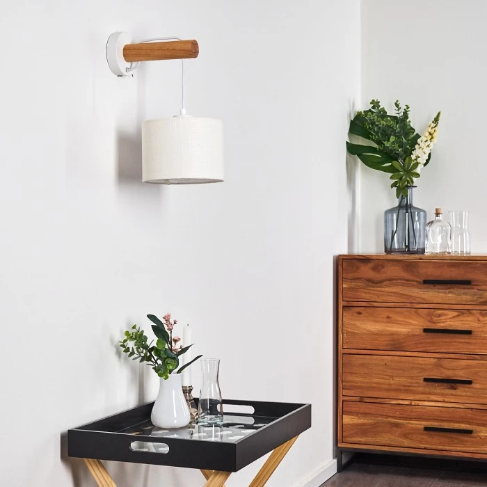 Hofstein Geelong Wandleuchte Weiß, Holz hell, 1-flammig 16 Hofstein Geelong Wandleuchte Weiß, Holz hell, 1-flammig - Image 16