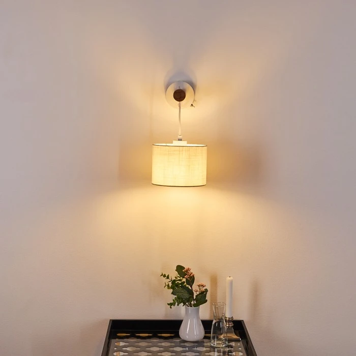 Hofstein Geelong Wandleuchte Weiß, Holz hell, 1-flammig 8 Hofstein Geelong Wandleuchte Weiß, Holz hell, 1-flammig - Image 8