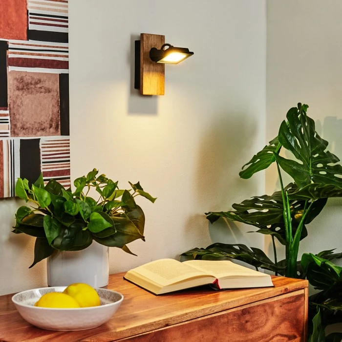 Hofstein Giresta Wandleuchte LED Schwarz, Braun, 1-flammig 1 Hofstein Giresta Wandleuchte LED Schwarz, Braun, 1-flammig