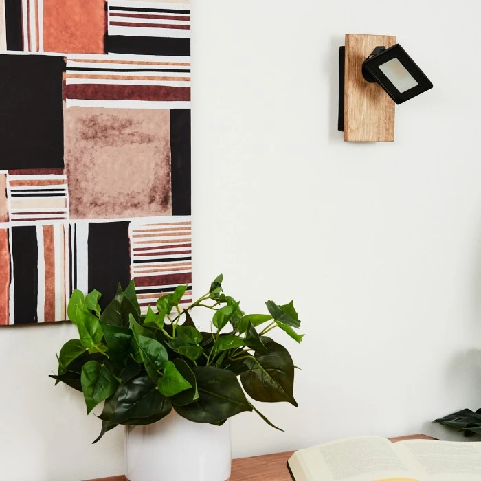 Hofstein Giresta Wandleuchte LED Schwarz, Braun, 1-flammig 2 Hofstein Giresta Wandleuchte LED Schwarz, Braun, 1-flammig - Image 2