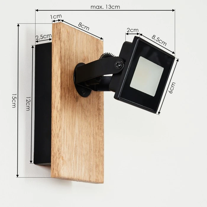 Hofstein Giresta Wandleuchte LED Schwarz, Braun, 1-flammig 4 Hofstein Giresta Wandleuchte LED Schwarz, Braun, 1-flammig - Image 4