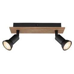 Globo DREW Wandleuchte Schwarz, Braun, 2-flammig -Wandleuchten Verkauf globo drew wandleuchte 57998 2w 2