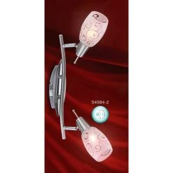 Globo FLORITA Strahler Nickel-Matt, Chrom, 2-flammig