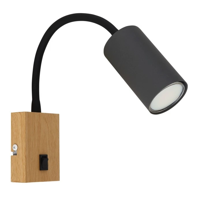 Globo ROBBY Wandleuchte Schwarz, Holzoptik, 1-flammig 2 Globo ROBBY Wandleuchte Schwarz, Holzoptik, 1-flammig - Image 2