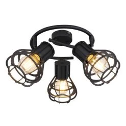 Globo Strahler CLASTRA Schwarz, 3-flammig