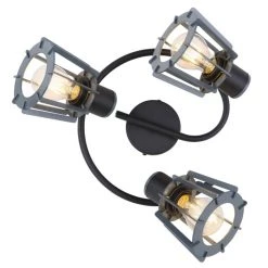 Globo Strahler MAHA Schwarz, 3-flammig -Wandleuchten Verkauf globo strahler maha 54024 3 3