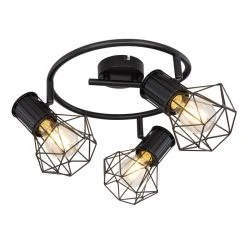 Globo Strahler PRISKA Schwarz, 3-flammig -Wandleuchten Verkauf globo strahler priska 54017 3 2