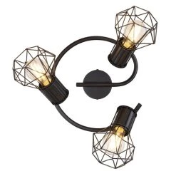 Globo Strahler PRISKA Schwarz, 3-flammig -Wandleuchten Verkauf globo strahler priska 54017 3 3