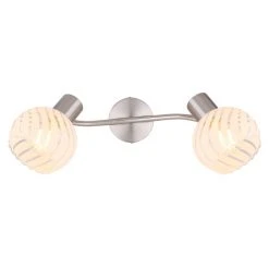 Globo WILLY Strahler Nickel-Matt, 2-flammig -Wandleuchten Verkauf globo willy strahler 54025 2 3