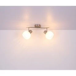 Globo WILLY Strahler Nickel-Matt, 2-flammig -Wandleuchten Verkauf globo willy strahler 54025 2 6