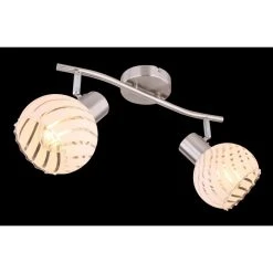 Globo WILLY Strahler Nickel-Matt, 2-flammig -Wandleuchten Verkauf globo willy strahler 54025 2 8