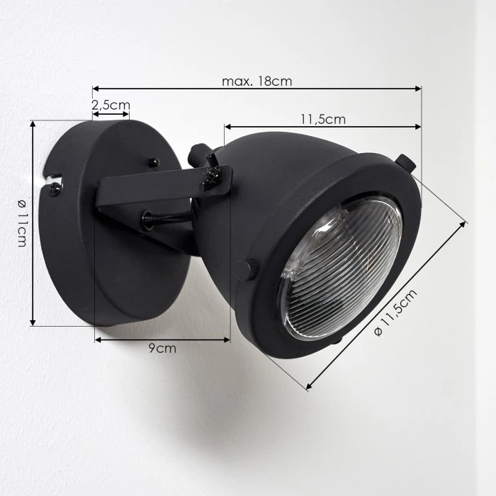 Hofstein Glostrup Wandleuchte LED Schwarz, 1-flammig 4 Hofstein Glostrup Wandleuchte LED Schwarz, 1-flammig - Image 4