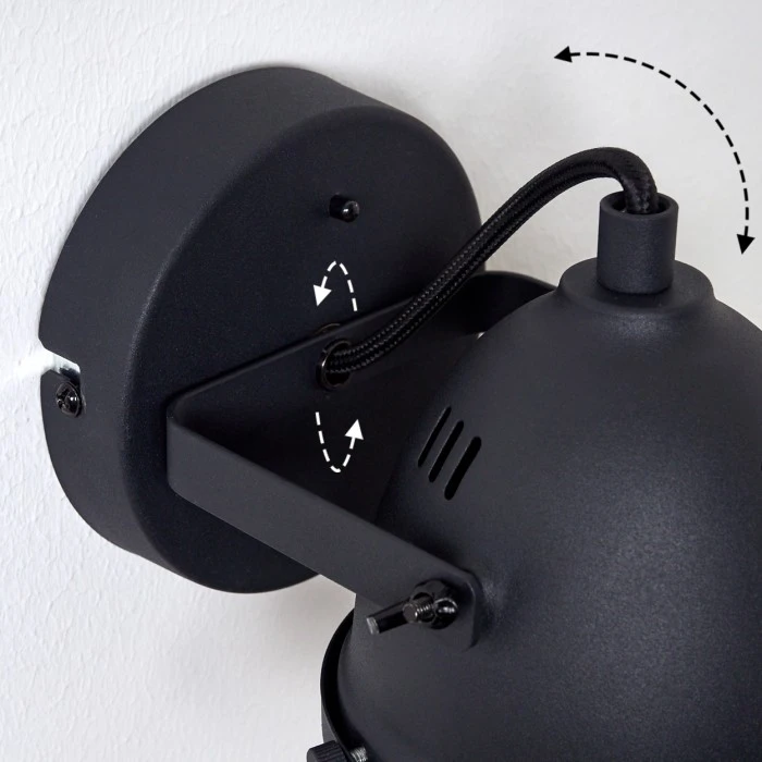 Hofstein Glostrup Wandleuchte LED Schwarz, 1-flammig 6 Hofstein Glostrup Wandleuchte LED Schwarz, 1-flammig - Image 6