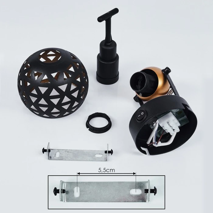 Hofstein Gomsrud Wandleuchte Schwarz, 1-flammig 5 Hofstein Gomsrud Wandleuchte Schwarz, 1-flammig - Image 5