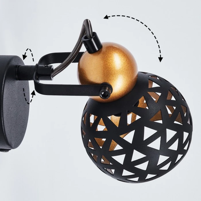 Hofstein Gomsrud Wandleuchte Schwarz, 1-flammig 6 Hofstein Gomsrud Wandleuchte Schwarz, 1-flammig - Image 6