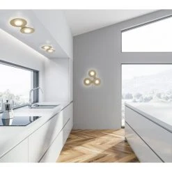 Grossmann DISC Wandleuchte LED Braun, Gold, 2-flammig