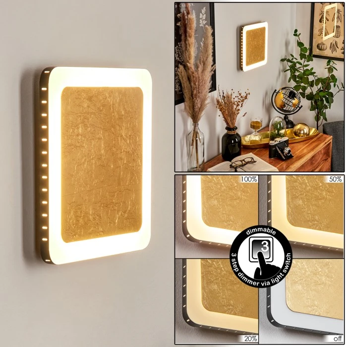 Hofstein Guacacallo Wandleuchte LED Schwarz, Weiß, Gold, 1-flammig 1 Hofstein Guacacallo Wandleuchte LED Schwarz, Weiß, Gold, 1-flammig