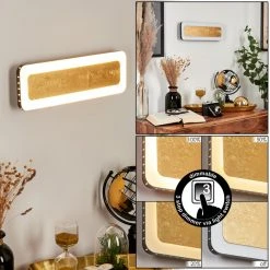 Hofstein Guacacallo Wandleuchte LED Schwarz, Weiß, Gold, 1-flammig