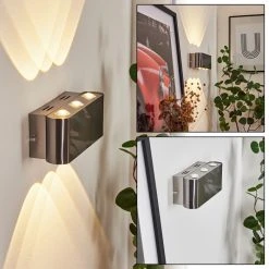 Hofstein Guiderkirch Wandleuchte LED Nickel-Matt, 6-flammig