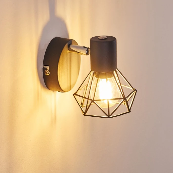 Hofstein Gullspang Wandleuchte Chrom, Anthrazit, 1-flammig 4 Hofstein Gullspang Wandleuchte Chrom, Anthrazit, 1-flammig - Image 4