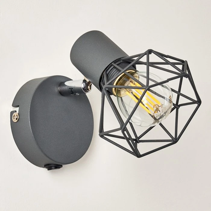 Hofstein Gullspang Wandleuchte Chrom, Anthrazit, 1-flammig 5 Hofstein Gullspang Wandleuchte Chrom, Anthrazit, 1-flammig - Image 5