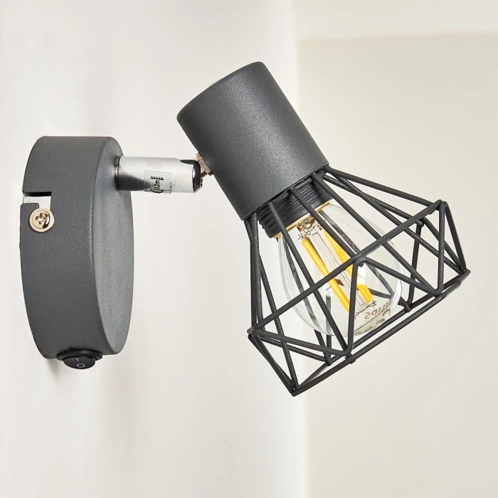 Hofstein Gullspang Wandleuchte Chrom, Anthrazit, 1-flammig 9 Hofstein Gullspang Wandleuchte Chrom, Anthrazit, 1-flammig - Image 9