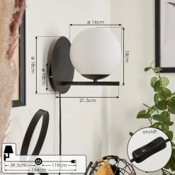 Hofstein Hogatza Wandleuchte Schwarz, 1-flammig -Wandleuchten Verkauf hogatza wandleuchte h3578780 3