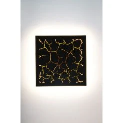 Holländer LARICA Wandleuchte LED Schwarz, Braun, Gold, 1-flammig